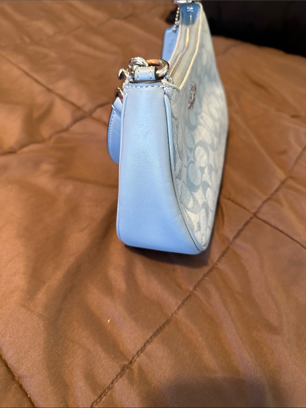 Coach light blue denim Teri purse - Picture 5 of 9